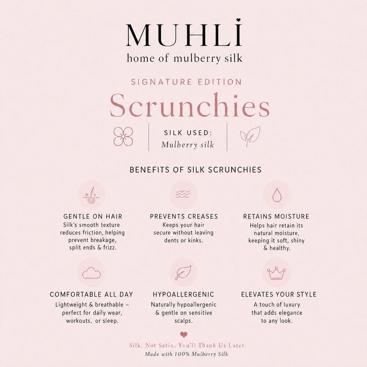 Mulberry Silk Scrunchie - MUHLI